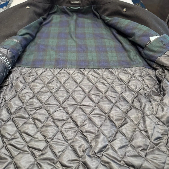 NEW Lauren Ralph Lauren Mens Peacoat 40R Black Double Breasted Wool Blend Coat - Picture 8 of 14